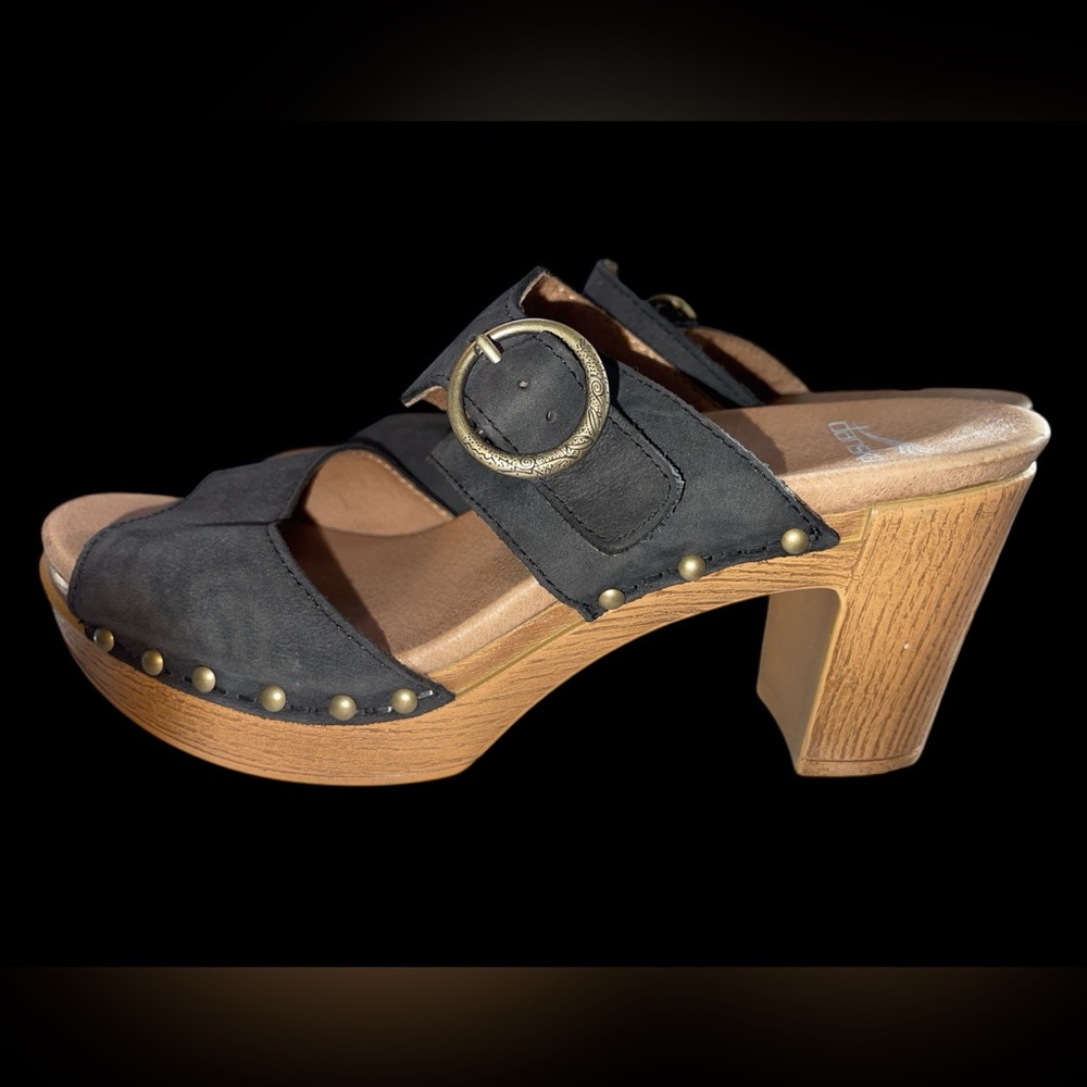 Black Dansko buckle slip on heel